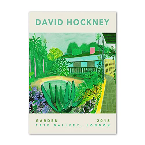 GFMODE Póster de David Hockney, lienzo de jardín verde, pintura de galería, arte de pared, impresiones de David Hockney, cuadros de David Hockney para decoración del hogar, 60x80cm, sin marco