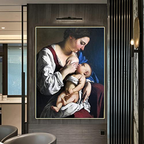 SDVIB Artemisia Gentileschi Madonna and Child lienzo pintura al óleo imagen póster hogar sala de estar decoración lienzo impresiones 80x120cm sin marco