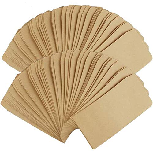 Sobres de Monedas, 100 Piezas Bolsas Papel Kraft Bolsas Bolsitas Papel Kraft Pequeñas Estraza para Bolsas Papel Regalo, Semillas, Caramelo (6 × 10 cm)