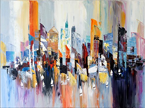 Kunst & Ambiente - Cuadro abstracto - Cuadro de Nueva York - Mural - Mural - Mural de paisaje colorido - Martin Klein - Comprar pintura al óleo abstracta - Comprar cuadros acrílicos - Big Apple - 120 x 90 cm