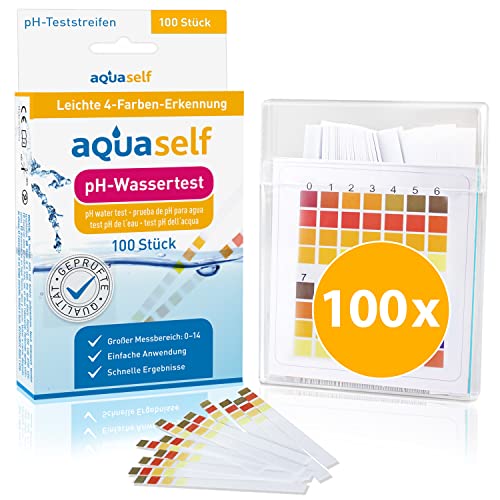 Prueba para medir el pH del agua u otros líquidos - Rápido y preciso - Rango de medición de 0 a 14 - Pack de 100 tiras