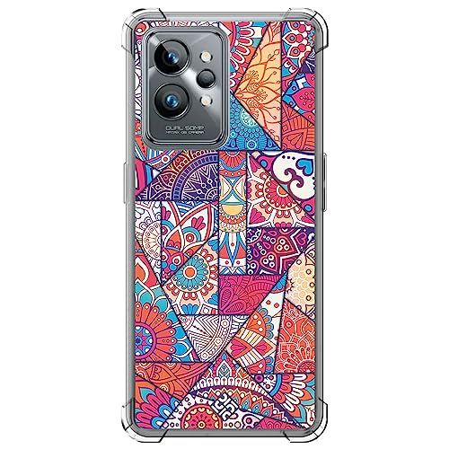 Movilshop Funda Antigolpes para Realme GT 2 Pro Dibujo Auténtico [ Mosaico Vidriera Mandala ] Esquina Reforzada Silicona 1.5mm de Grosor Flexible Transparente Bumper Gel TPU