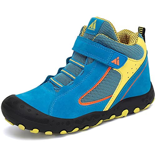 Mishansha Botas de Senderismo Niño Niña Zapatos de Trekking Antideslizante Ligero Zapatillas de Montaña Cómodos Exterior,Azul Cerúleo,32 EU