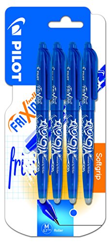 Pilot - Frixion Ball - Bolígrafo borrable, 4 unidades, color azul