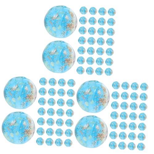 Artibetter 300 Piezas De Proyectos De Cuentas De Joyería DIY En Bultos Colores Artesanía Collar Luminoso Brillo Haciendo Brillo Azul Agujero Redondo Murano Los Encantos Collares Pulsera