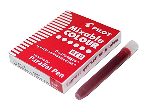 PILOT Lot de 3 Boites de 6 Cartouches d'encre pour stylo Parallel Pen Rouge