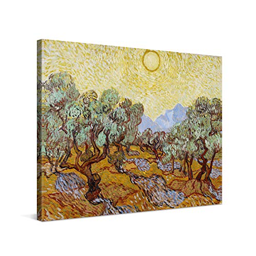 PICANOVA – Vincent Van Gogh Olive Trees 100x75cm – Cuadro sobre Lienzo – Impresión En Lienzo Montado sobre Marco De Madera (2cm) – Disponible En Varios Tamaños