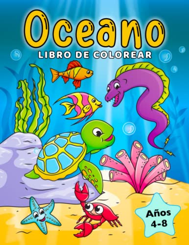 Oceano Libro de Colorear: Animales marinos para colorear para niños de 4 a 8 años