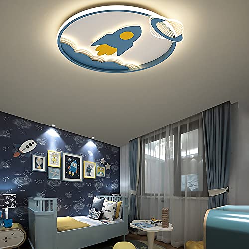 Pendiente de la lámpara dormitorio dormitorio, creativo diseño de dibujos animados azul avión de dibujos animados, los países nórdicos Impulsado lámpara de techo de intensidad regulable for niños de B
