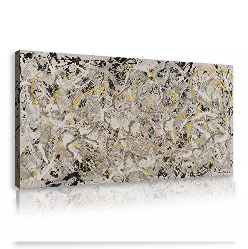 KAWAAI Lienzo Arte de pared Jackson Pollock Pintor《Número 27》Obras de arte Carteles Regalos Foto Expresionismo Pintura para la decoración de la granja 40x80cm Marco interno