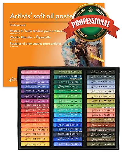 HA SHI Juego de pasteles al óleo para artistas, 48 colores, profesional, dibujo, mezcla, crayones al óleo, suministros de arte para niños y artistas, profesores