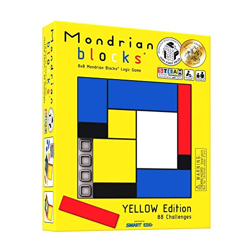 Mondrian Blocks premiado rompezabezas, Juego de Viaje Compacto a Bordo, Edición Amarilla