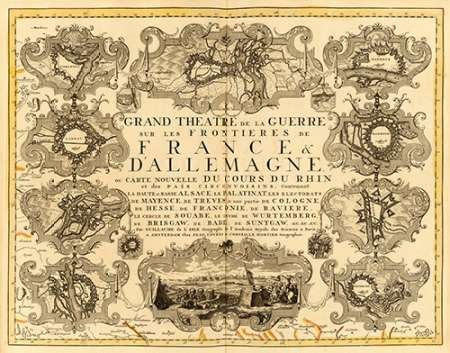 Imagen sobre lienzo enrollado Gran Teatro de la Guerre, 1742 De Lisle Guillaume - museo horizontal Arte impreso Mapas Lienzo bellas artes 33_X_44_in