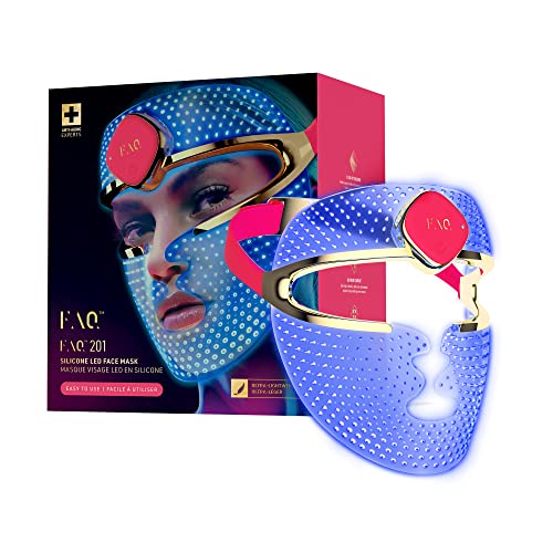 Máscara de luminoterapia facial LED RGB FAQ 201 | Antiarrugas | Belleza con tratamiento localizado | Antiacné | Máscara LED facial inalámbrica | 600 puntos de luz | Dispositivo de belleza portable