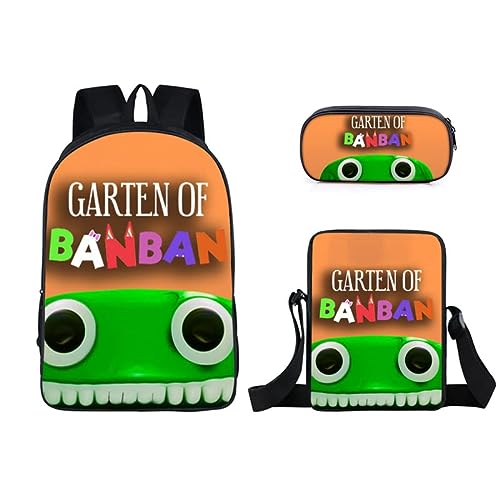 Xinchangda Game Garten of Banban - Juego de mochila escolar con estampado 3D de dibujos animados para estudiantes, bolsa de hombro, estuche para lápices para niños y adolescentes, Tipo 6