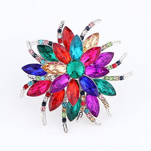 NOREH Mujer Broche creativos,Broche de Cristal acr铆lico de Moda, Color,De La Broche De La Flor para Las Mujeres