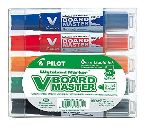 Pilot V Board Master - Set de 5 Marcadores Multicolor para Pizarra