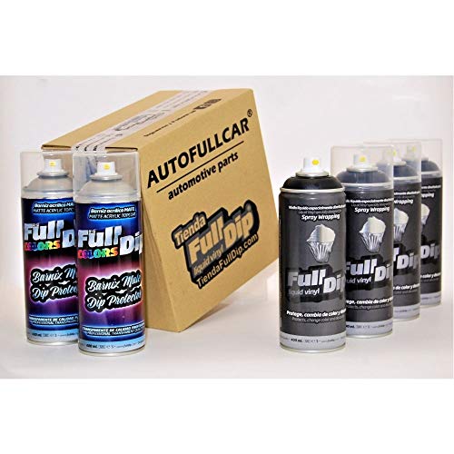 AutoFullCar - Pack Sprays Full Dip Negro Metalizado Mate Vinilo líquido | FullDip