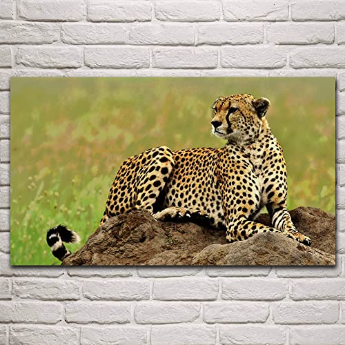 YHTWIN Pintura moderna África depredador leopardo animal tela carteles en la pared imagen sala de estar decoración del hogar 70x140 cm sin marco