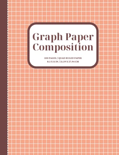 Graph Paper Quad Ruled Composition Notebook: 100 Grid Paper - 8.5 x 11 inches - pastel marron cover