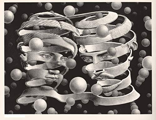 Ideastore Impresión sobre lienzo - Escher - Bond of Union (1956) - Reproducción de obras Esher impresiones sobre lienzo con o sin marco, producto italiano 100 % by (100 x 140 cm)