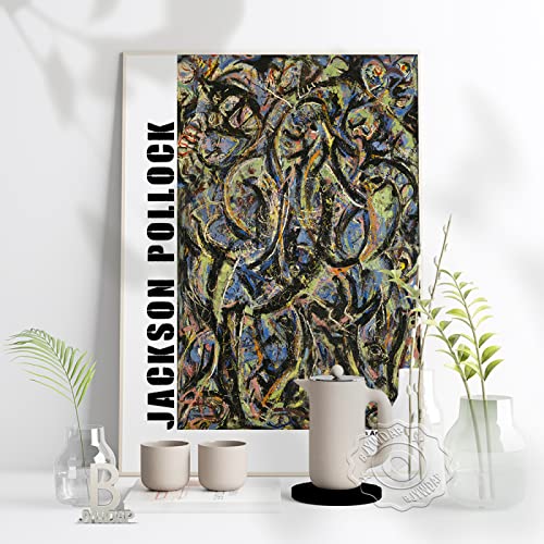 Tougmoo Póster de arte de Jackson Pollock, póster de museo de exposición de pintor abstracto Pollock, impresiones de moda artística, cuadro de pared, decoración del hogar para habitación, 20*30cm