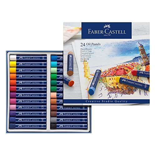 Faber-Castell 127024 - Estuche de cartón con 24 ceras pastel de aceite, multicolor