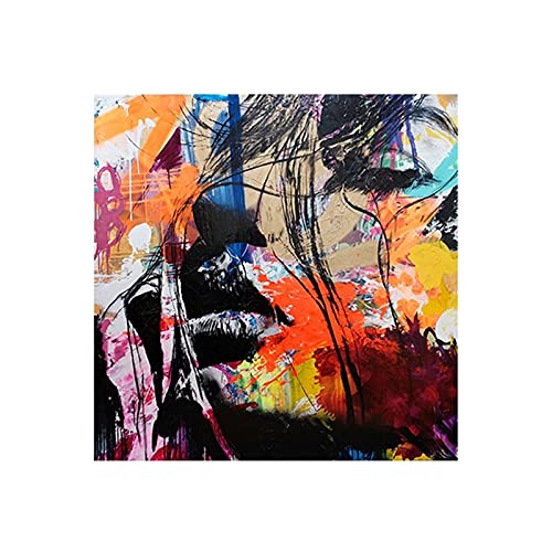 Graffiti Art Nielly Françoise - Lienzo de pintura abstracta para la cara (80 x 80 cm, sin marco)