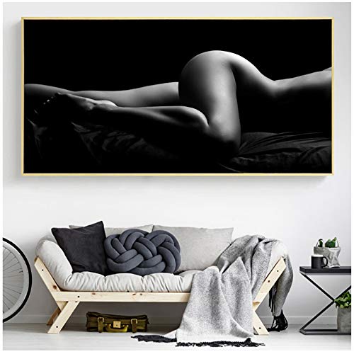 Imprimir en lienzo Retrato moderno Carteles e impresiones Arte de la pared Lienzo Pintura Cuerpo sexy mujeres desnudas Imágenes Sala de estar Decoración del hogar 11.8 ”x 23.6