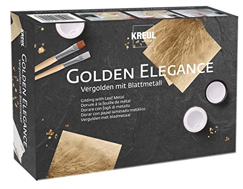 KREUL 99410 Golden Elegance-Leche para revestir Objetos Decorativos de Interior como Marcos de Fotos, Piezas de Madera, Tarjetas, Color Dorado, estándar