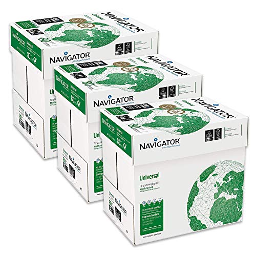 Navigator - Resmas de papel para oficina Premium Universal, formato A4, 80 gr, 15 resmas de 500 hojas