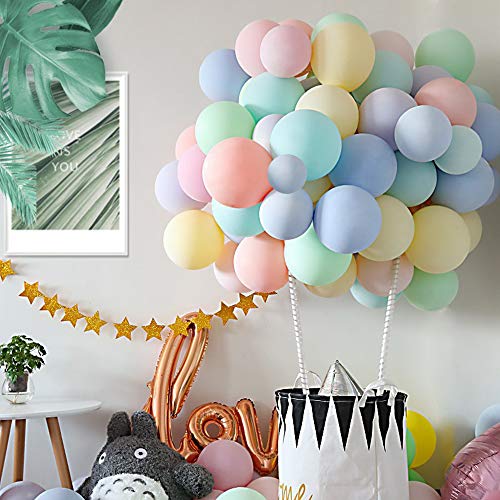 Kesote 120 Globos Látex Pastel Globos Macaron Pastel Helio para Decoración Cumpleaños Fiestas Boda San Valentín (11 Colores, 10 Pulgadas)