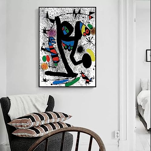 Dittelle Pósteres de obras de arte del surrealismo de Joan Miro, pintura abstracta en lienzo, arte de pared Retro para sala de estar moderna, decoración del hogar, 30x40cm sin marco