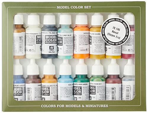 VALLEJO-3070146 70146 VALLEJO Model Color Set 16 CO, Multicolor, 17 ml (Paquete (3070146)