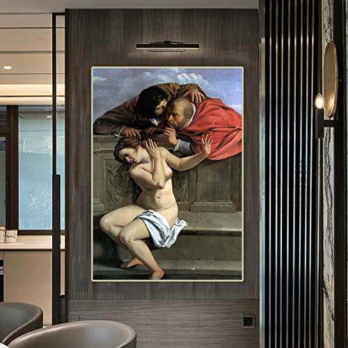 SDVIB Artemisia Gentileschi Susanna and the Elders lienzo pintura al óleo estética imagen póster decoración del hogar lienzo impresión 30x40cm sin marco