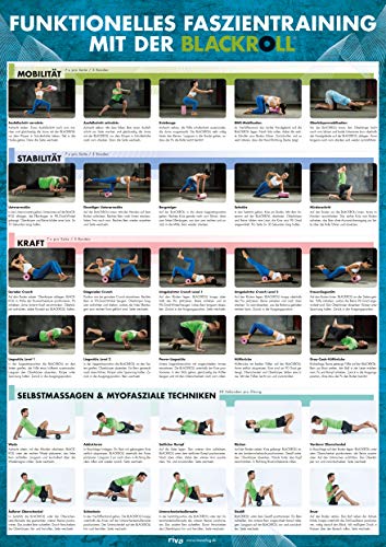 Funktionelles Faszientraining mit der Blackroll®: Großes DIN-A1-Poster mit 30 Übungen für Mobilität, Stabilität und Kraft sowie zur Selbstmassage