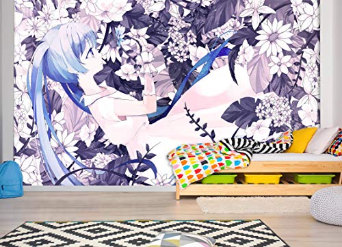 Papel pintado 3D Flower Girl 244 Japón Anime Game Mural de pared extraíble | Papel pintado grande autoadhesivo, papel de lija (necesita pegamento), 123 x 87 pulgadas 】312 x 219 cm (ancho x alto).