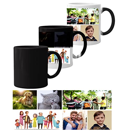 Gift Hub Tazas que cambian de color, taza de regalo personalizada para hombres y mujeres, taza mágica, regalo de fotos para cumpleaños y aniversario, taza de fotos de collage de calor mágico Foto