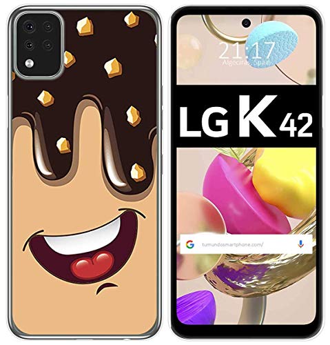 Tumundosmartphone Funda Gel TPU para LG K42 diseño Helado Chocolate Dibujos