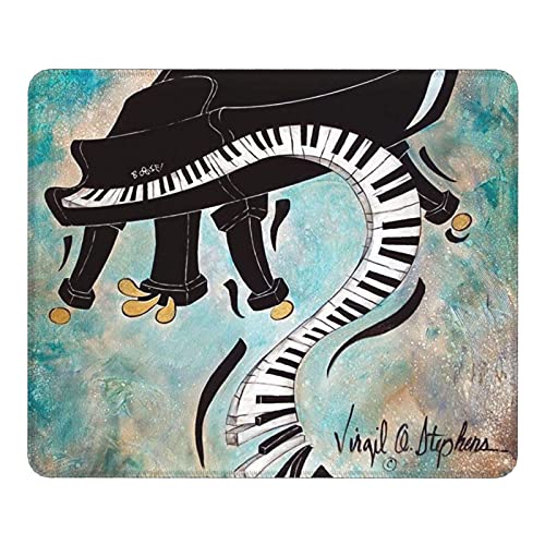 Alfombrilla de ratón, Alfombrilla de ratón con Pintura de Teclado y música de Piano con Borde Cosido, Alfombrilla de ratón con Base de Goma Antideslizante, 25X30CM