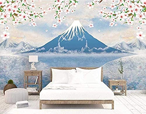 Papel Pintado Mural Efecto Mural Papel Pintado Mural Salón Dormitorio Moderno Pintado A Mano Flor De Cerezo Ni Decoración Fotomural Sala De Estar Pared Pintado Papel Tapiz No Tejido-350cm×256cm