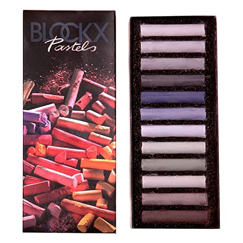 Blockx - Juego de 12 tizas pastel para artistas, colores brillantes en caja fina, hechas a mano con pigmentos puros, colores vibrantes con alta opacidad