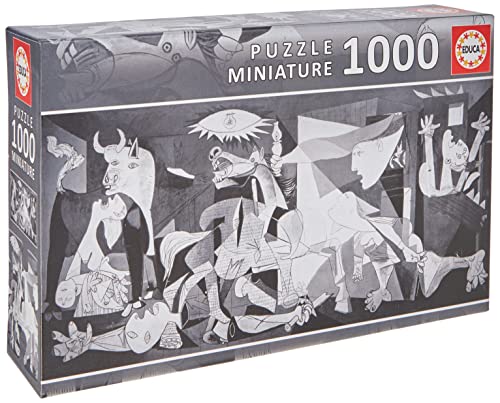 Educa Guernica Miniature, IIncluye Cola Fix Puzzle para colgarlo una Vez finalizado el Montaje, 14 Años, Puzzle de 1000 Miniature Piezas, Medida aproximada una Vez montado: 62,5 x 30 cm (14460)