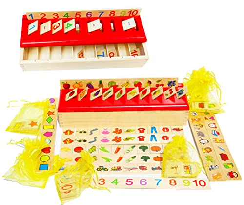 TOWO Juguete a Juego de clasificación de Madera - Juguetes de clasificación de categoría para el Aprendizaje temprano -Material Montessori Juguetes educativos de Madera Regalo por 1 año Bebe
