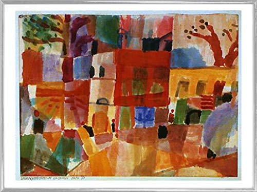 1art1 Paul Klee Póster Impresión Artística con Marco (Plástico) - Casas Rojas Y Amarillas En Túnez, 1914 (80 x 60cm)
