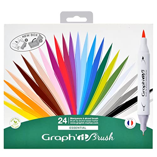 graph' it Brush gi80210 Essential Set de 24 rotuladores (doble punta, colores surtidos