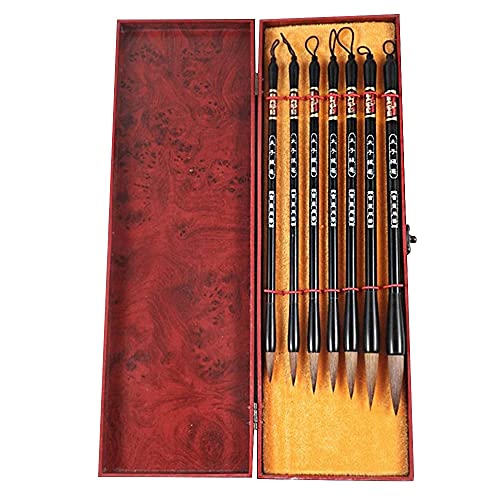 CENPEK Paquete de 7 pinceles de caligrafía china, juego de pinceles de tinta de dibujo, bolígrafo japonés Kanji Sumi para principiantes profesionales