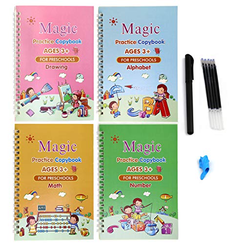 Escritura de caligrafía para niños, Cuaderno mágico, Libro de caligrafía para niños, Caligrafía mágica, Práctica de escritura mágica para niños, Libro mágico de caligrafía, Libro de caligrafía mágica