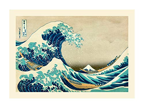 La Gran Ola de Kanagawa Impresión Giclèe sobre Papel Fine Art (60 x40 cm) Calidad Museo ISO9706 con Certificado de Hahnemühle Holográfico y Numerado. (60x40 cm)