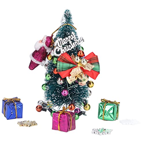 Decoración de casa de mu?ecas, adorno de Navidad en miniatura, mini figuras de estilo de Navidad, árbol de Navidad de mu?eco de nieve de Papá Noel, decoración de Navidad de dibujos animados lindo